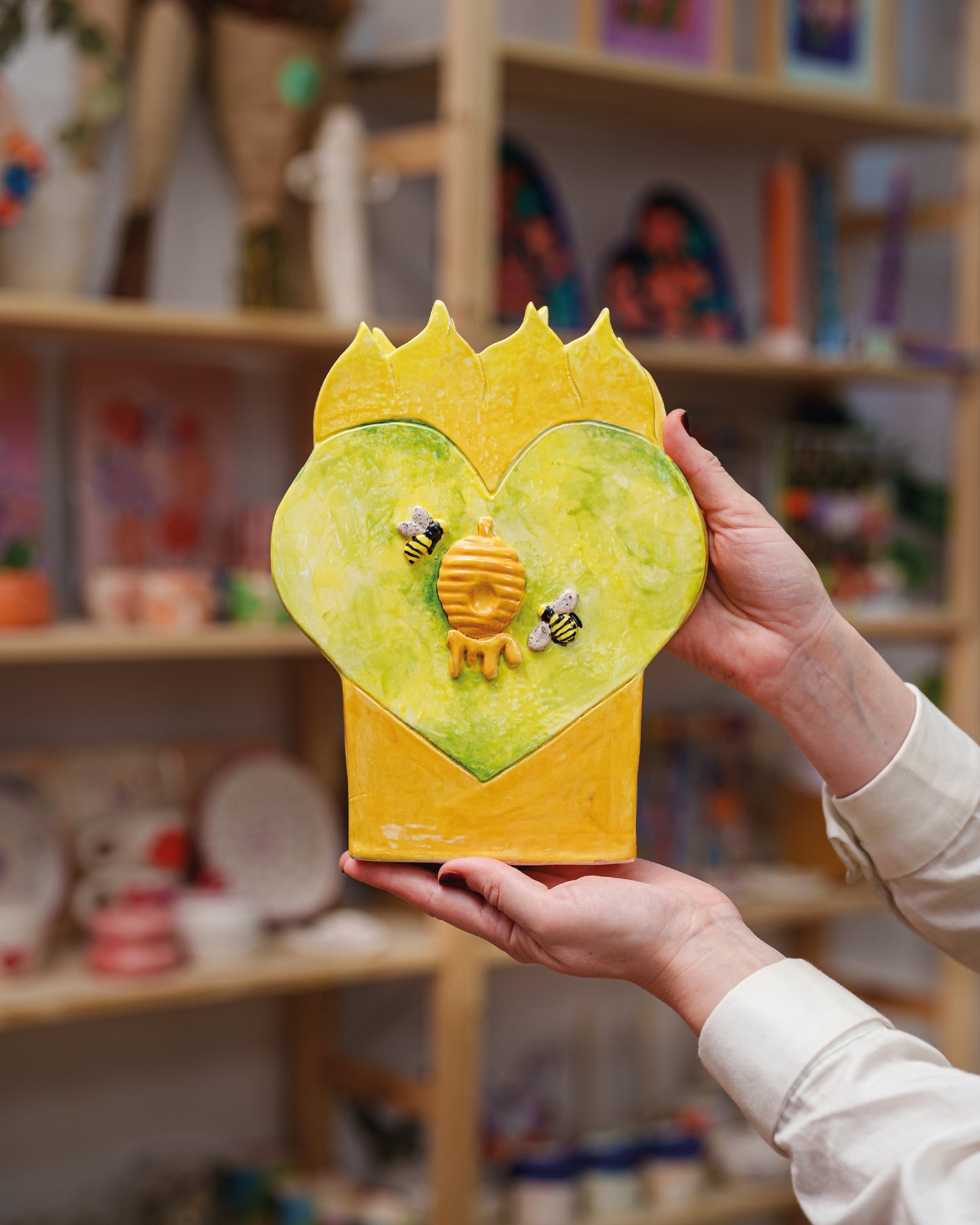 Jarrón de Cerámica Corazón de Miel