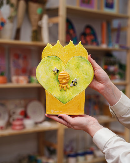 Jarrón de Cerámica Corazón de Miel