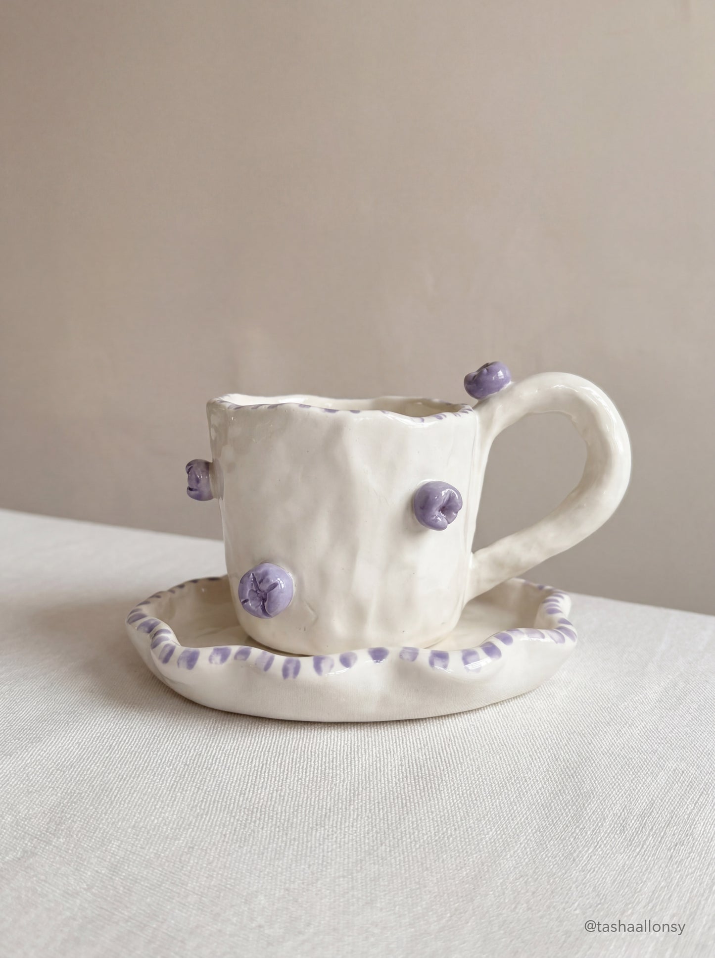 Taza y plato Arándano