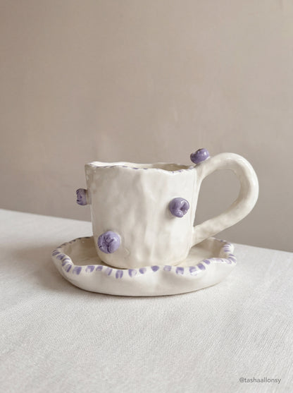 Taza y plato Arándano